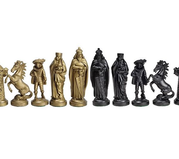 gold chess pieces